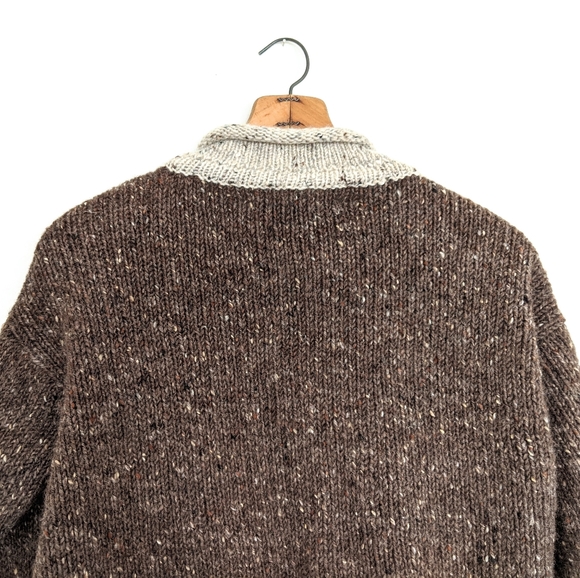 SOLD! Aran Sweater Market Hand Loomed Wool Sweater - Picture 4 of 8